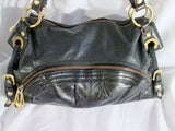 B. MAKOWSKY Buttery Soft Croc Pattern Leather TOTE carryall satchel bag BLACK
