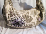 DECREE Hobo Shoulder Bag Tote Handbag Festival Slouch Hippie Patch Flower Peace L