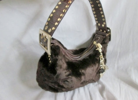 KATHY VAN ZEELAND Faux FUR Vegan Purse Hobo Satchel Clutch