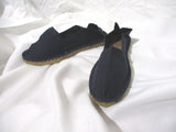 NEW FRENCH SOULE FRANCE ESPADRILLE Shoe 37 BLACK Canvas SLIPPER  LOAFER Moc