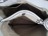 COCHINELLE Pebbled Leather Tote Handbag Satchel Purse WHITE Stitch CARRYALL