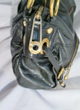 B. MAKOWSKY Buttery Soft Croc Pattern Leather TOTE carryall satchel bag BLACK