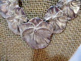 Handmade GABRIEL 1986 ORCHID STERLING SILVER NECKLACE CHOKER FLOWER FLORAL Arts Crafts Collar Bib Jewelry