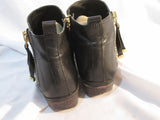 Womens FRANCO SARTO SONDRA Leather Ankle Boot Booties Shoe BLACK 7.5