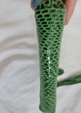NEW Pebbled PYTHON Floral Leather WALLET Wristlet Change Purse GREEN Boho