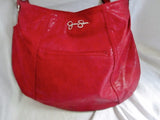 JESSICA SIMPSON vegan STUD shoulder bag clutch satchel tote hobo RED L