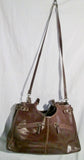 FOCUS PARIS FRANCE Leather Handbag Satchel Briefcase Shoulder Bag Purse BROWN L