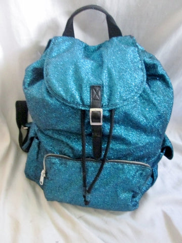 NEW RUUM Vegan GLITTER BACKPACK Shoulder Rucksack Travel Book BAG METALLIC BLUE