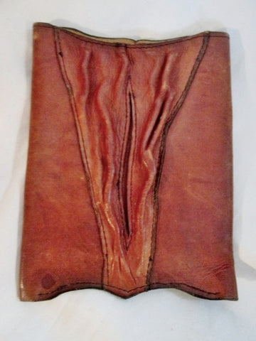 Handmade LEATHER "VAGINA" Wallet Pouch Bag Case Pocket Purse BROWN Crafts Hippie