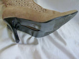 Womens BEE FLY JOAN SUEDE LEATHER Cut Out Boots High Heel 9 TAN BEIGE Diva