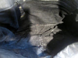 Vtg BRIO!  Perforated leather slouch hobo satchel shoulder bag bucket sling BLACK GOTH