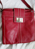 TIGNANELLO Leather Handbag Crossbody Shoulder Bag Messenger Swingpack RED