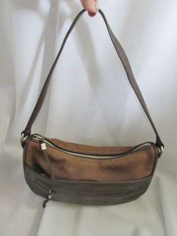 ELLEN TRACY Leather Suede indie hobo satchel shoulder bag purse BROWN CHOCOLATE