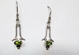 PALE GREEN Stone Sterling Silver Dangle Drop Earring Earrings Set MODERNIST