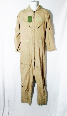 MENS Flyers Coveralls Jumpsuit Flight Suit Carter Industries 42L TAN Type 1 Class 2