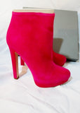 NEW ALEXANDER MCQUEEN Bootie Ankle Boots HOT PINK SUEDE 36.5 6 Shoe