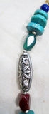 Native TURQUOISE STONE SILVER Bead Necklace Jewelry Southwestern Lapis MULTI
