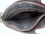 Made in Italy Patent Genuine Leather Croc Shoulder Bag Crossbody Purse Hobo BLACK