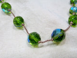 EMERALD GREEN GLASS BEADED KNOT Sterling Silver Necklace Collar Choker Red Carpet
