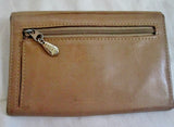 ROLFS COWHIDE COLLECTIBLES Leather Flap Coin Purse Wallet Pouch TAN TAUPE BEIGE