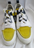 Mens DSQUARED2  ITALY Lowrise Sneaker Trainer WHITE YELLOW 9.5 Leather Eye