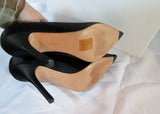NEW CELINE PARIS ITALY Satin Pump 105 Stiletto Shoe BLACK 36 / 6 Womens High Heel