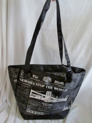 NEW NWT THE WORLD Newspaper NEWSIES TOTE Bag Vegan SHOPPER BLACK Market