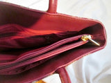 NEW BROCADE ANGEL Tapestry Carpet Floral Tote Bag Carryall Vegan RED + Wallet Purse