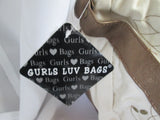 NEW GURLS LOVE BAGS Vegan Hobo Shoulder Handbag Satchel Purse WHITE GOLD Leaf