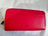 NEW STONE MOUNTAIN LEATHER Continental ZIP Wallet Organizer RED CHERRY