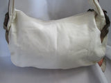 NEW GURLS LOVE BAGS Vegan Hobo Shoulder Handbag Satchel Purse WHITE GOLD Leaf