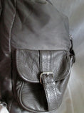 DEUX LUX Faux Leather BACKPACK Shoulder Rucksack Travel Book BAG GRAY Vegan Charcoal