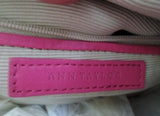NEW ANN TAYLOR Leather Hobo Handbag Satchel Purse PINK Fringe Tassel Clutch
