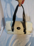 COACH F13091 HAMILTON Pebbled Leather Hobo Satchel Purse Shoulder Bag WHITE