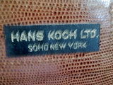 HANS KOCH LTD. SOHO LIZARD SKIN LEATHER shoulder bag flap purse BROWN Boutique