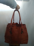 MASTRO SELLAIO Leather Handbag Satchel Hobo Tote Shoulder Bag Purse Shopper BROWN L