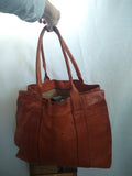 MASTRO SELLAIO Leather Handbag Satchel Hobo Tote Shoulder Bag Purse Shopper BROWN L