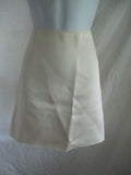 New CELINE Silk Wool Mini Skirt CREME Double Slit France 40