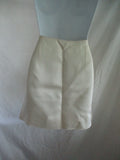 New CELINE Silk Wool Mini Skirt CREME Double Slit France 40