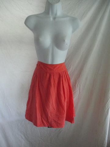 NWT New CHLOE Jupe Rouge Orange Mini Skirt Silk Pockets 38