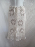 NEW TWISTED HEART JENNIFER CROCHET MACRAME Floral Skirt WHITE Boho Festival Hippie OS