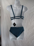 NWT NEW ZAFUL Two-Piece Bikini Swimsuit BATHING SUIT M BLUE Strappy