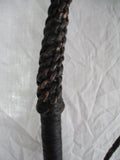 6Ft Vintage Distressed Leather Horse Riding Crop Whip Lash Equestrian Braided Toy