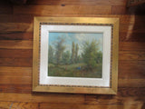 PARSONS COUNTRY AFTERNOON Framed Painting Nature Figures Children Trees Flowers