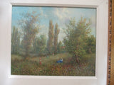 PARSONS COUNTRY AFTERNOON Framed Painting Nature Figures Children Trees Flowers