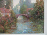 PARSONS RIVERSIDE VILLAGE Framed Painting Nature BRIDGE COTTAGE RIVER