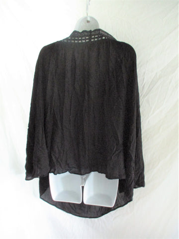 NWT NEW TORRID Crochet Boho Black Tunic Top Shirt 3X Blouse