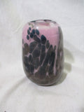 Handmade Vintage Speckled Studio Art Glass Vase  PINK BLUE