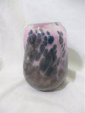 Handmade Vintage Speckled Studio Art Glass Vase  PINK BLUE