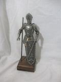 10" Metal KNIGHT Figurine Moving Sculpture Shield Display Renaissance Armor Medieval
